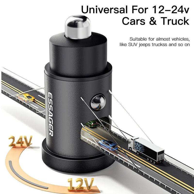 Essager USB og Type C bil lader