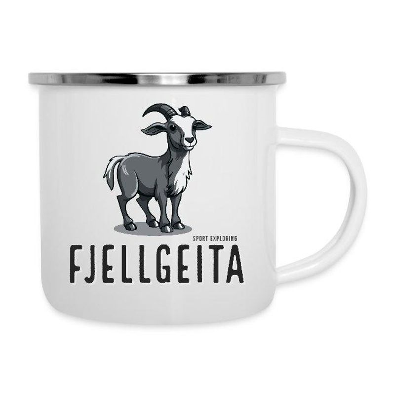 Emaljekopp med friluftsliv motiver