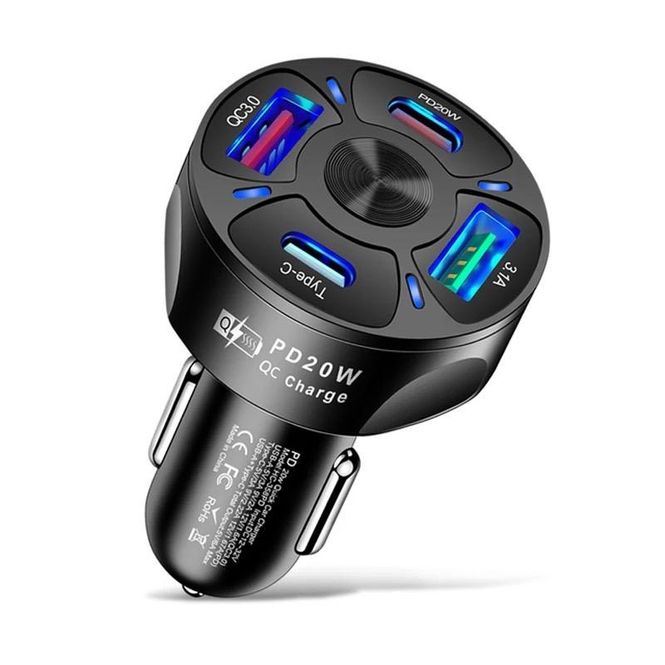 Hovedbilde USB og C-Type bil lader