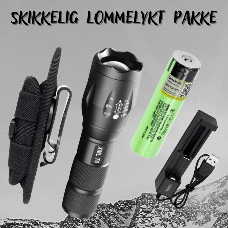 Kraftig lommelykt pakke